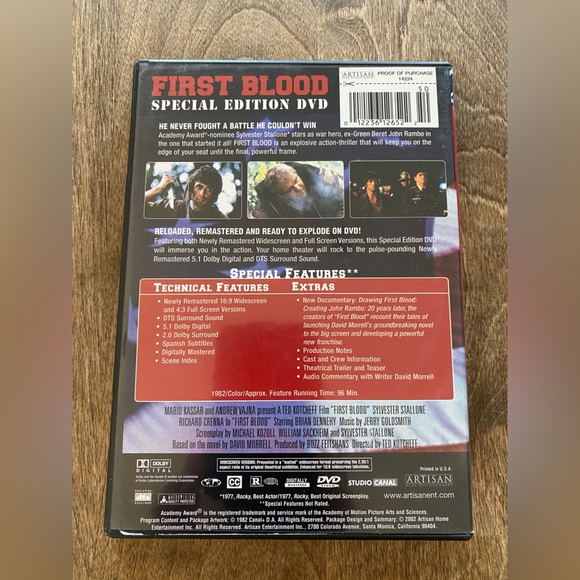 DVD First Blood (1982) Special Edition with Sylvester Stallone - Picture 2 of 5